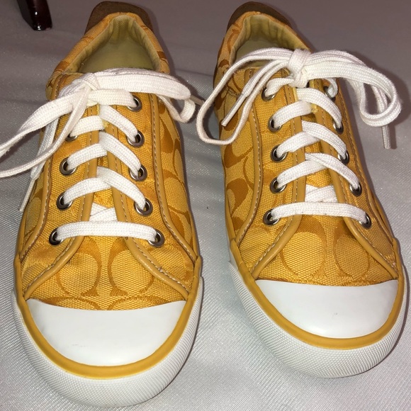 yellow coach shoes